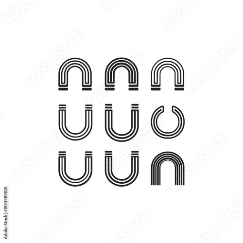 Horseshoe for horseshoe toss icon line art sport