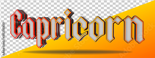 elegant zodiac capricorn 3d render isolated