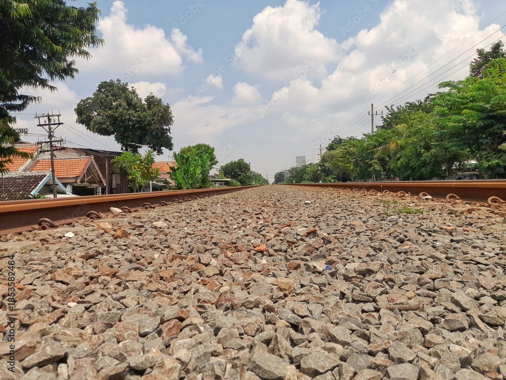 Fototapeta premium railroad track in the countryside