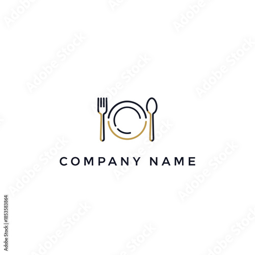 Elegant culinary logo featuring chefs hat and utensils for restaurant branding.