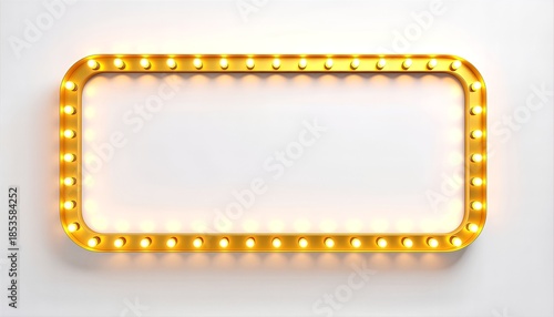 Retro Marquee Sign with Blank White Space for Text and Lights.