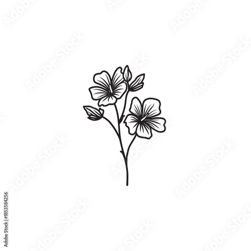 Photos Indian Mallow icon line art herbal illustration