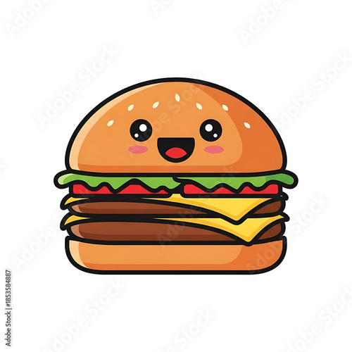 Cute Burger Cartoon. (10)