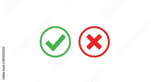 Free Download Green checkmark and red X symbols in circles for approval and rejection concept in business decision making and choice - GFXLoad