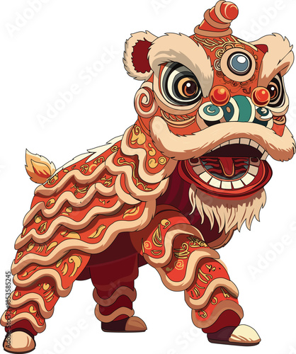 Chinese Lion Dance Costume for Lunar New Year 
