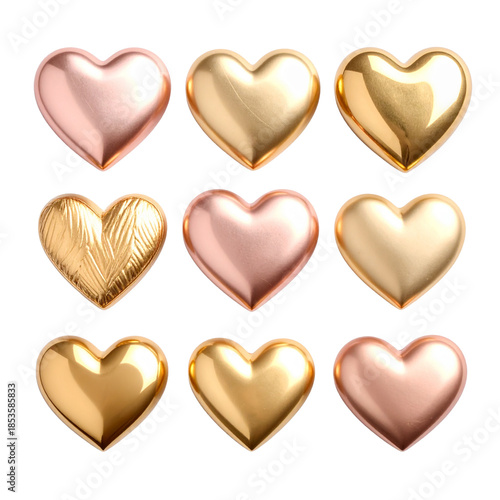 Sweet heart shaped cookies on a white background create a romantic Valentine's Day illustration with red and pink candy decorations for a love symbol design