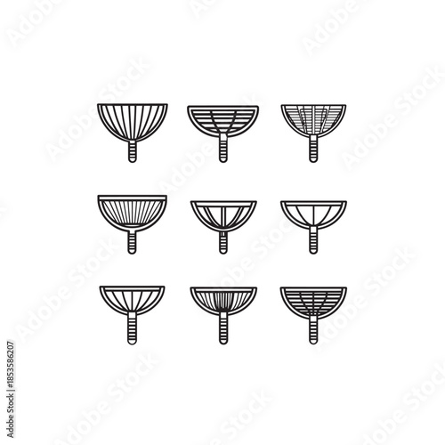 Jai Alai Cesta icon art sleek illustration