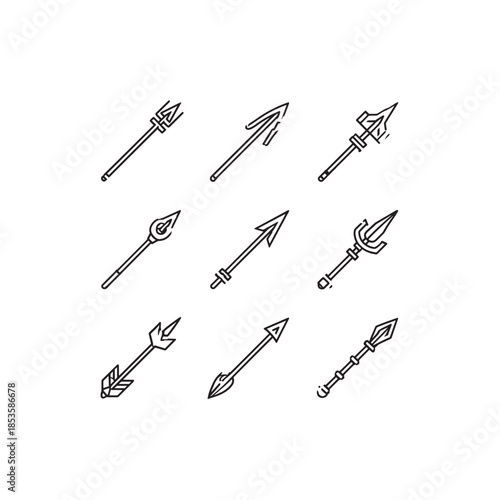 Javelin icon line art sleek look 