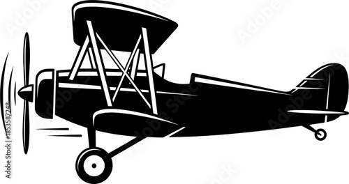 Classic aviation symbol perfect for pilot school logo, retro travel poster, and flight academy branding