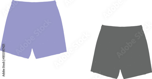 Fashion collection set of isolated casual blue jeans and textile pants as men's and women's clothing style templates