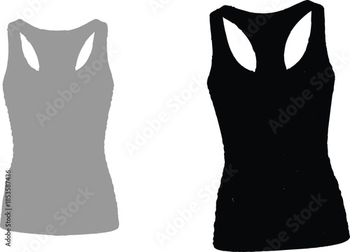 Fashion clothing template with isolated black dress, women's clothing silhouette and casual textile style design for women's clothing