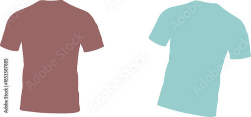 Vector illustration of a blank black cotton t-shirt design template for men's casual fashion clothing featuring a front and back view sleeve top for sport textile wear