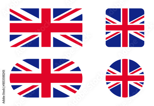 united kingdom uk flag icon set flat vector british symbol design