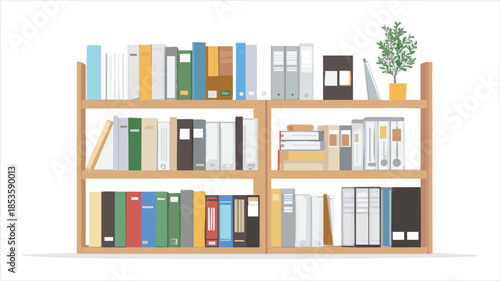 Organized Bookshelves with Files