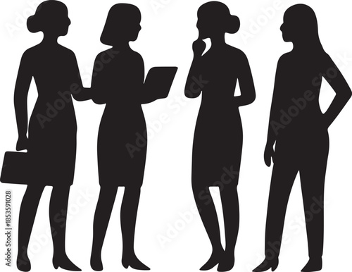 business woman silhouettes