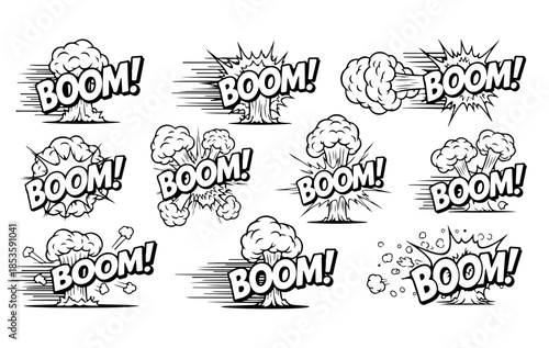 Collection of comic book speech bubbles and sound effects, Comic Book Sound Effects - Collection of vintage comic book speech bubbles and sound effects