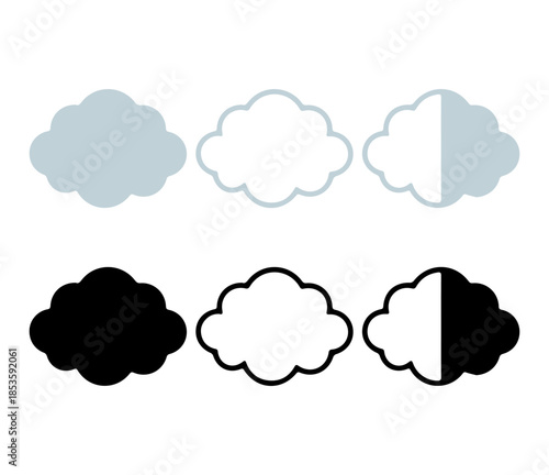 simple cloud weather icons set flat vector nature design
