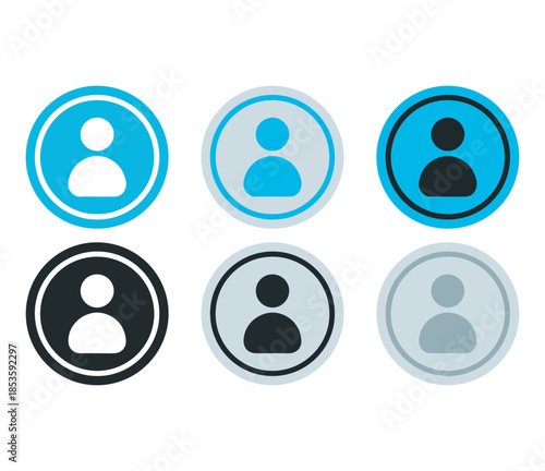user profile avatar icons set flat vector person design