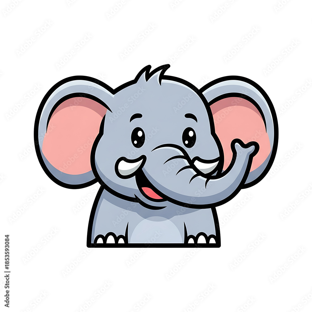 Fototapeta premium Cute Elephant Cartoon. (7)
