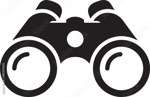 Black icon of binoculars on white background optics