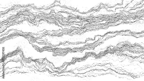 Black and white abstract wavy lines texture with granular detail background