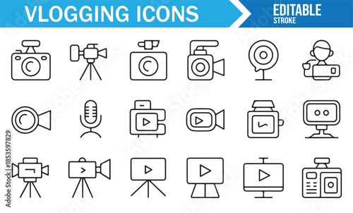 Content creation and streaming editable line icons