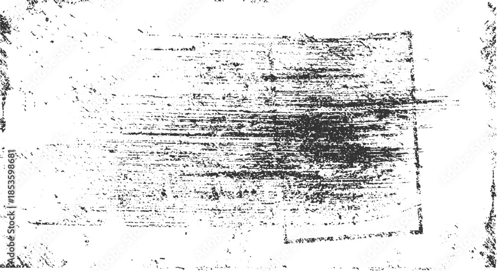 Obraz premium Black and white textured grunge background with horizontal brush strokes and speckles