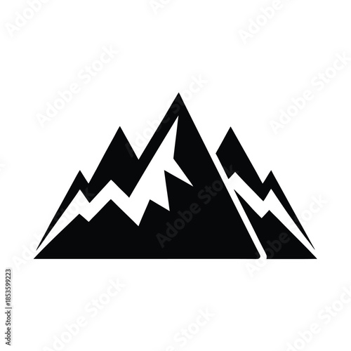Mountain Range Silhouette Icon Vector Illustration