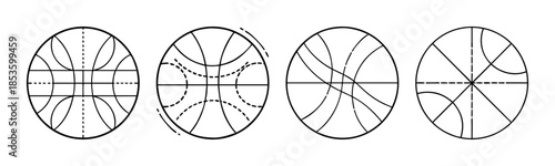 Abstract geometric circle line art set featuring diverse complex patterns