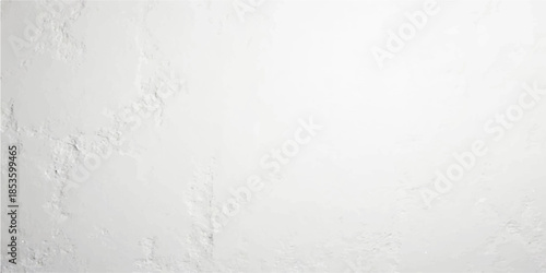 A blank white painted wall background features a rough textured surface of old grunge concrete and vintage gray cement pattern to create a clean material backdrop for design