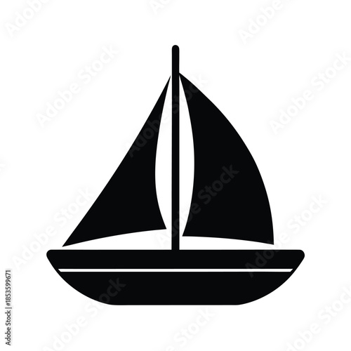 Sailboat Silhouette Icon Vector Illustration