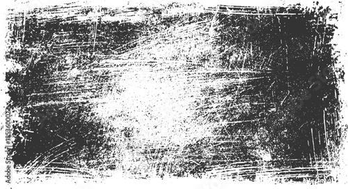 Black and white grunge texture with distressed scratches and speckles 1
