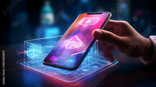 mobile phone with blue screen