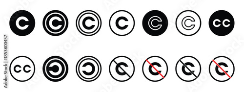 Ultimate Copyright and Creative Commons Symbol Set - Vector Icons.