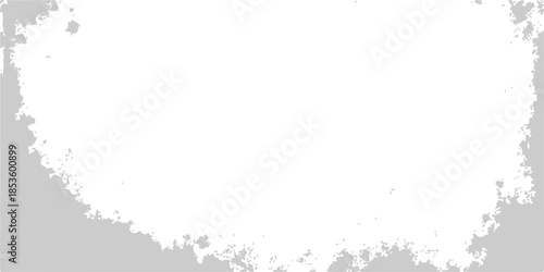 Abstract grunge frame background with black ink splashes and textured vintage border