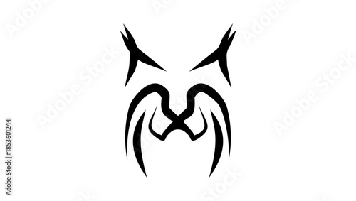 lynx logo, black isolated silhouette