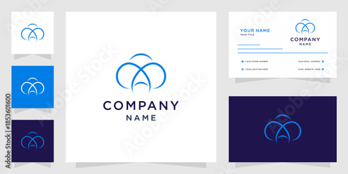 Abstract Cloud Letter A Logo and Business Card