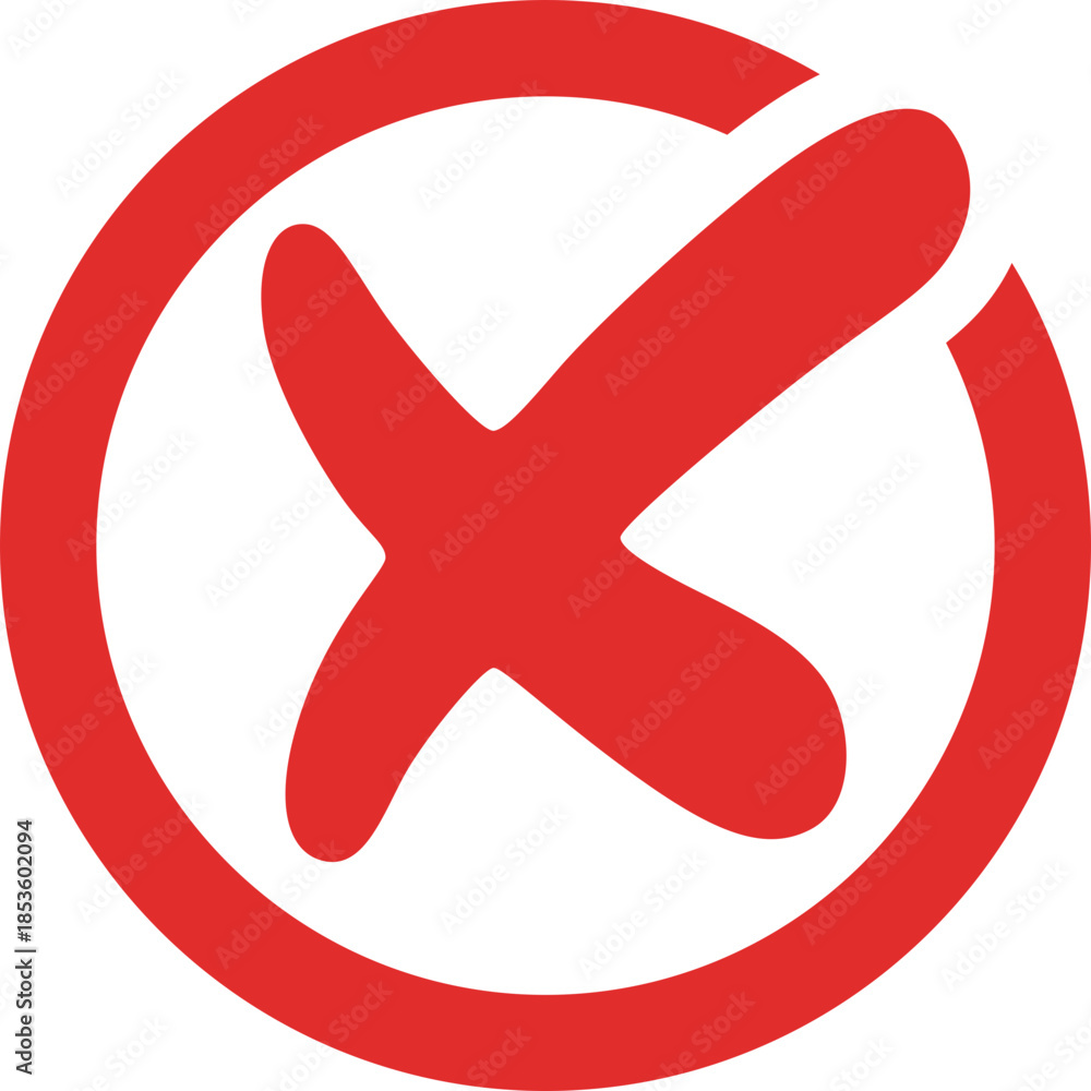 Obraz premium Red cross mark in circle