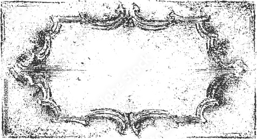 Ornate decorative frame with grunge texture and scattered dots