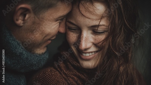 smiling young couple in love
