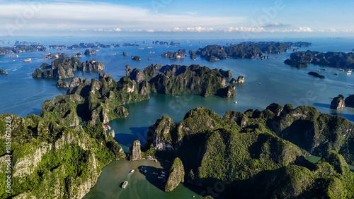Aerial view of Ha Long Bay