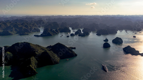 Aerial view of Ha Long Bay