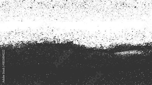 Black and white speckled texture with a horizontal stripe effect abstract background