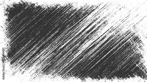 Black and white distressed grunge texture with diagonal brush strokes and rough edges