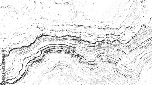 Black and white abstract textured background with layered lines and speckles