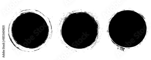 Grunge circles, brush strokes, lines, ink smudges, hand-drawn scribble shapes. Handmade sketchy marks, acrylic stains, charcoal streaks. Paint textures, dry brush effect. Vector illustration