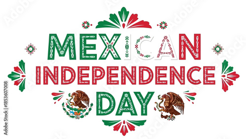Mexican Independence Day Decorative Banner with National Symbols