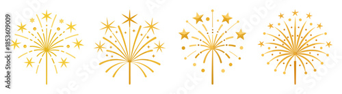 Golden dandelion clocks with seeds floating away