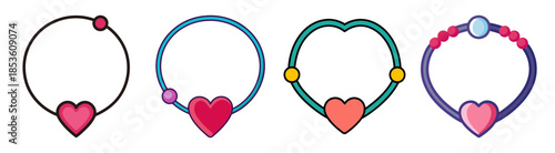 Charming heart charm bracelets collection digital art collection