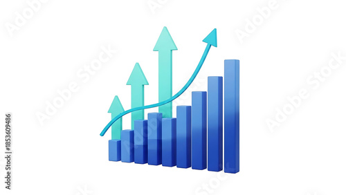 A 3d bar chart illustration symbolizing upward financial trend, business success, and increasing market value. isolated on transparent background Free Download A 3d bar chart illustration symbolizing upward financial trend, business success, and increasing market value. isolated on transparent background - GFXLoad